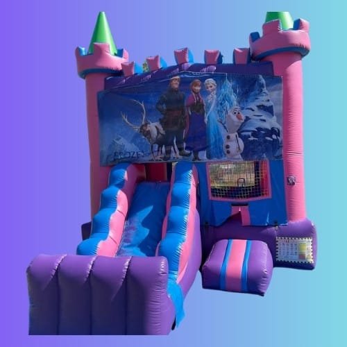 2-1 Pink Castle Mini Combo Climber Slide Frozen