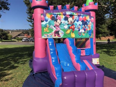 2-1 Pink Castle Mini Combo Climber Slide Mickey Mouse
