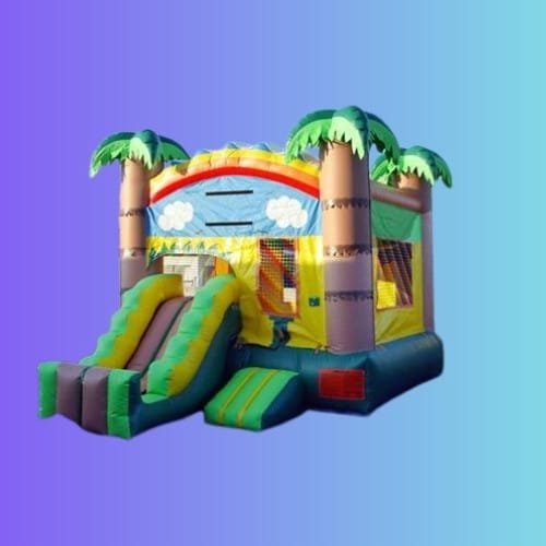 2-1 Rainbow Tropical Slide Combo Basketball Hoop