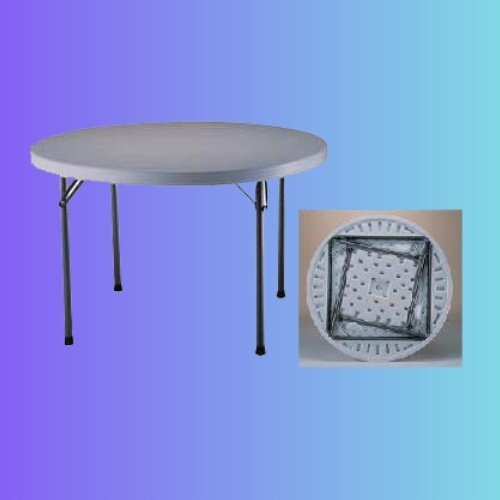 48″ White Round Party Table 5-6 Person